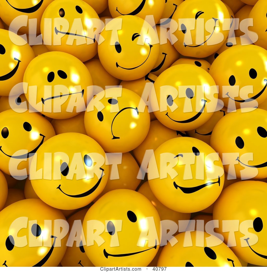 Background of Flirty, Sad and Happy Yellow Balls