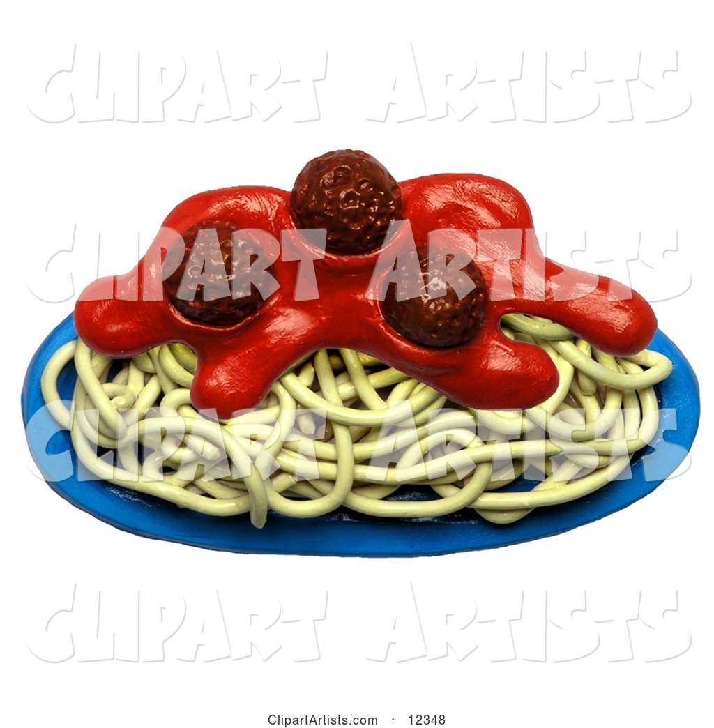 Clay Sculpture Spaghetti and Meatballs