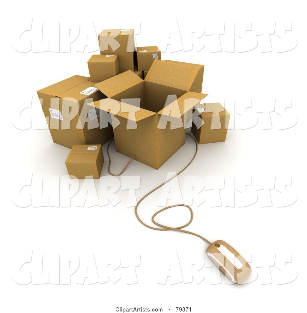 Computer Mouse and Cardboard Parcel Boxes - Version 1