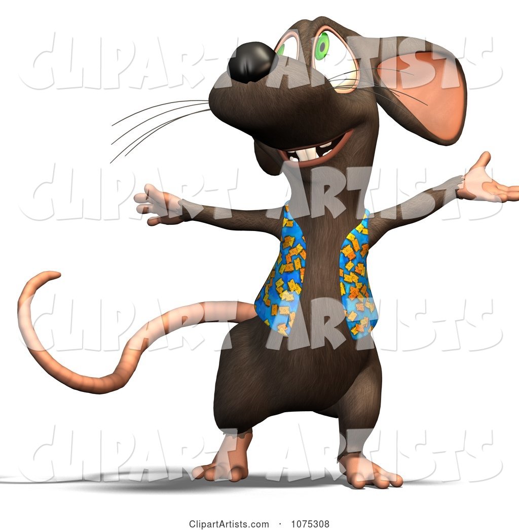 Cute Happy Rat Wearing a Vest