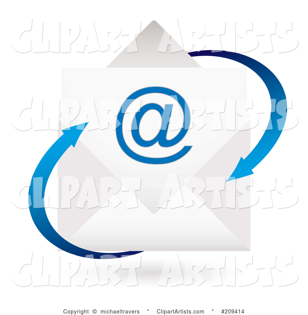 Email Envelope Icon with Blue Arrows
