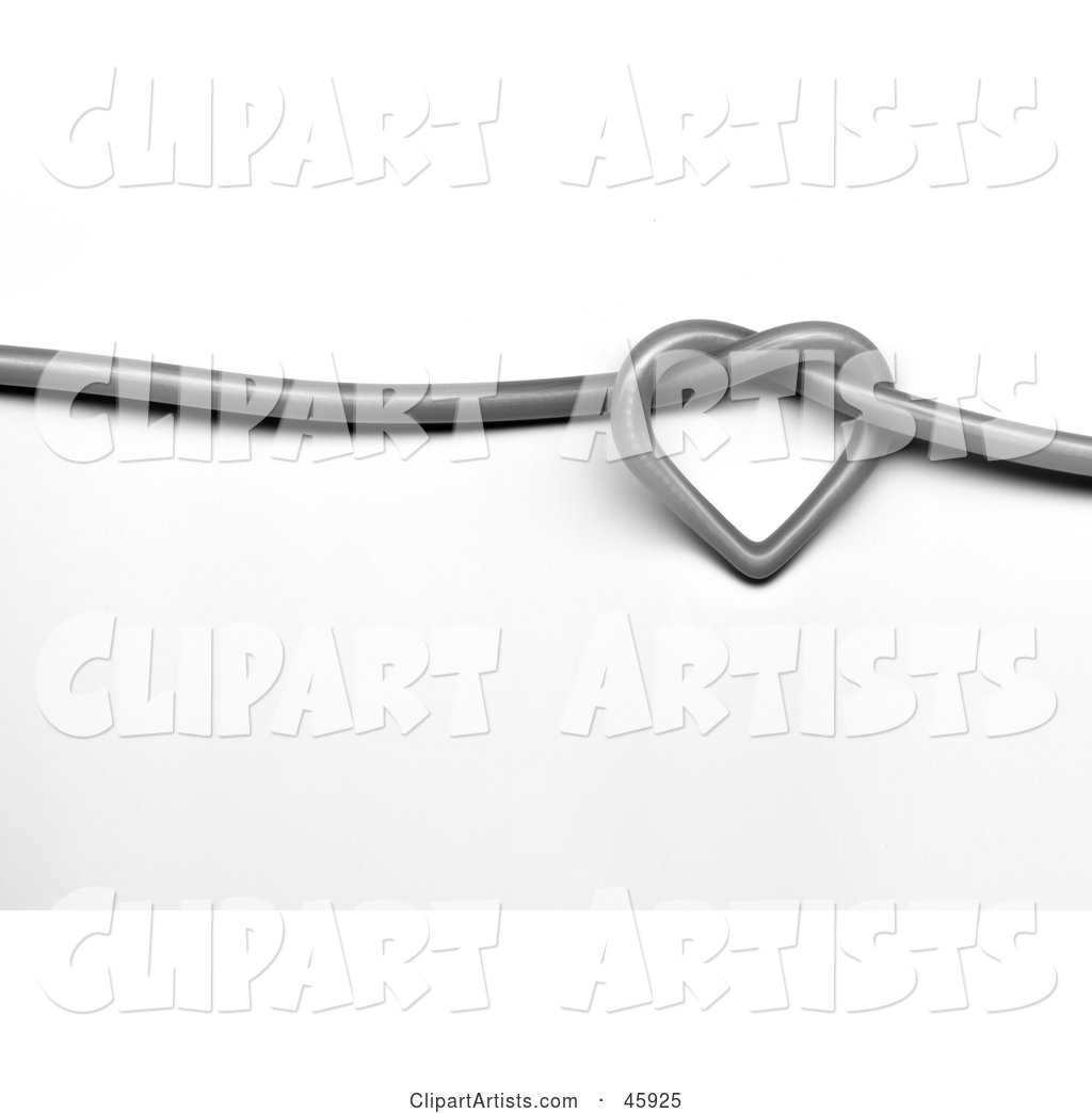 Gray Cable Tied in a Heart Shaped Knot