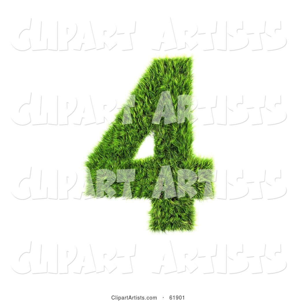 Green Grassy Number; 4