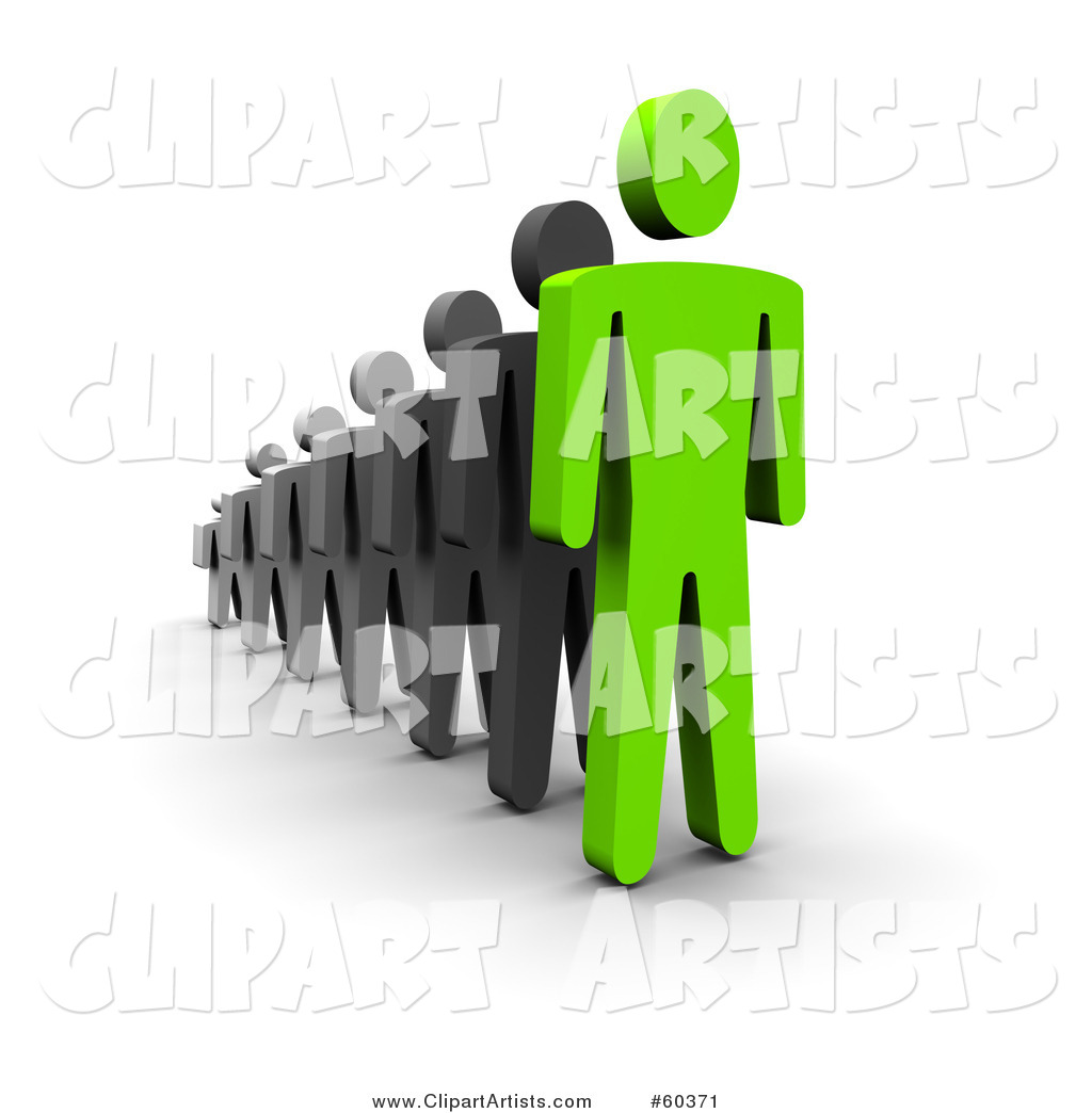Green Guy Leading Black Men