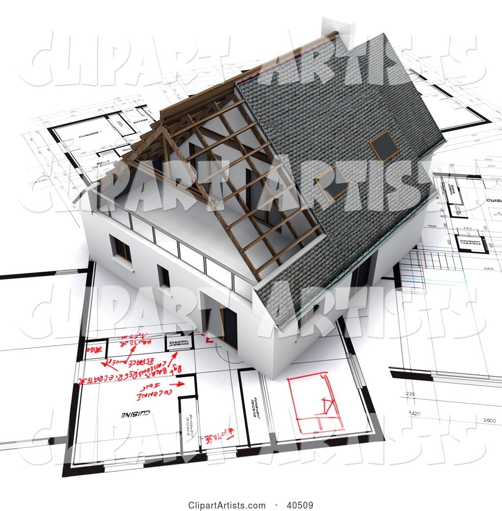 Home on Blueprints with Red Adjustments