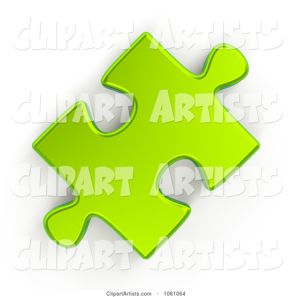 Metallic Lime Green Jigsaw Puzzle Piece