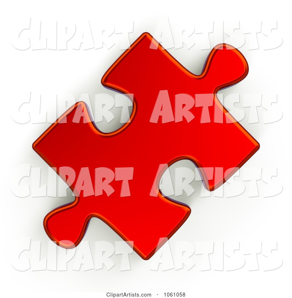 Metallic Red Jigsaw Puzzle Piece