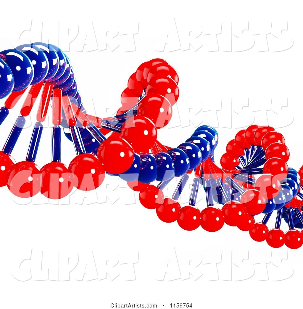 Red and Blue Double Helix Dna Strand
