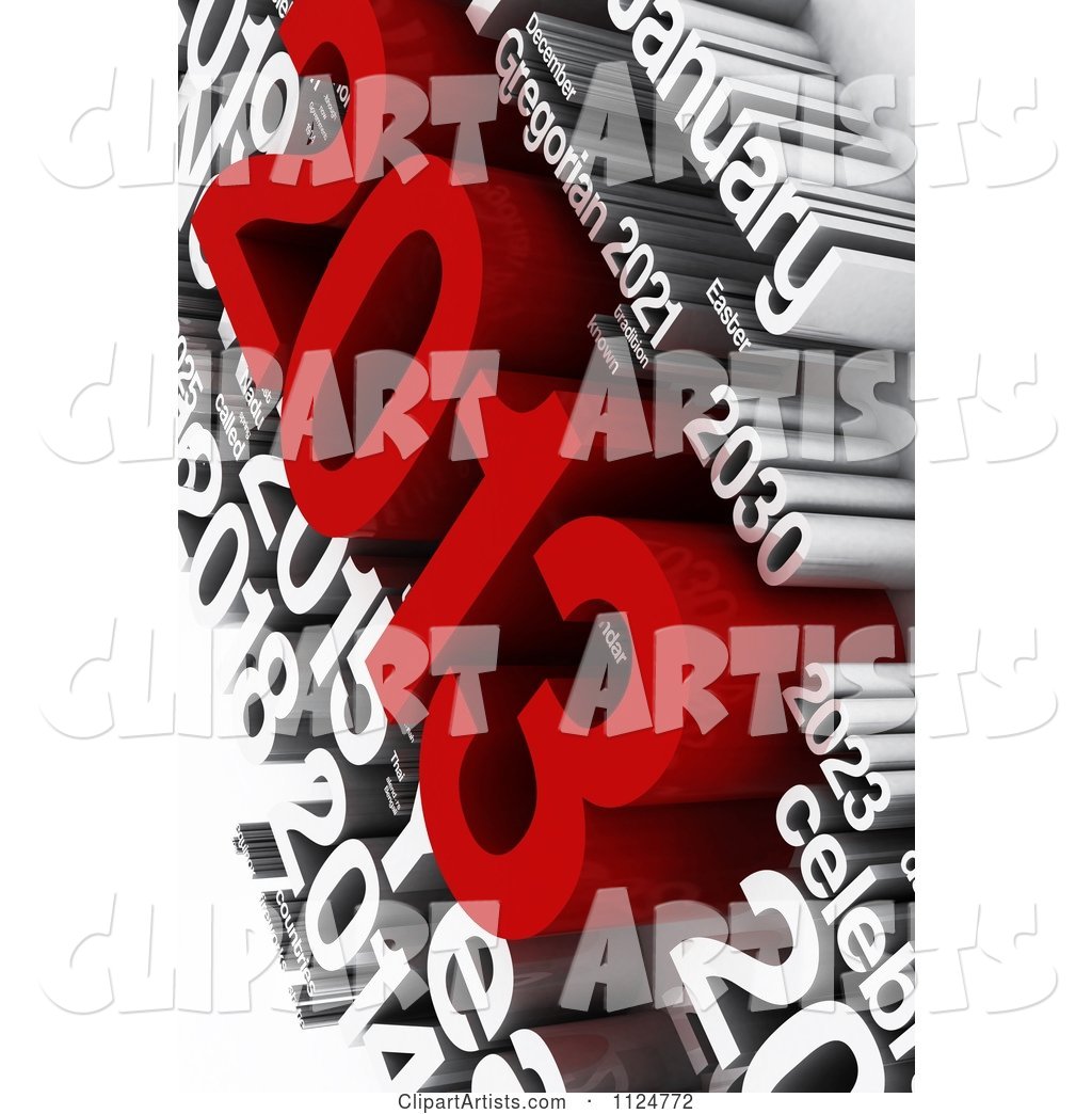 Red and White New Year 2013 Word Collage