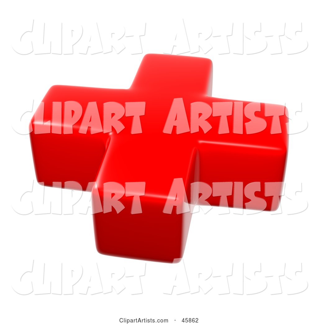Red First Aid Cross on White
