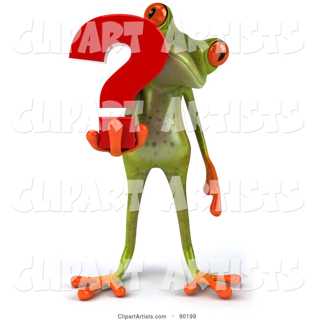 Springer Frog Holding a Question Mark - 2