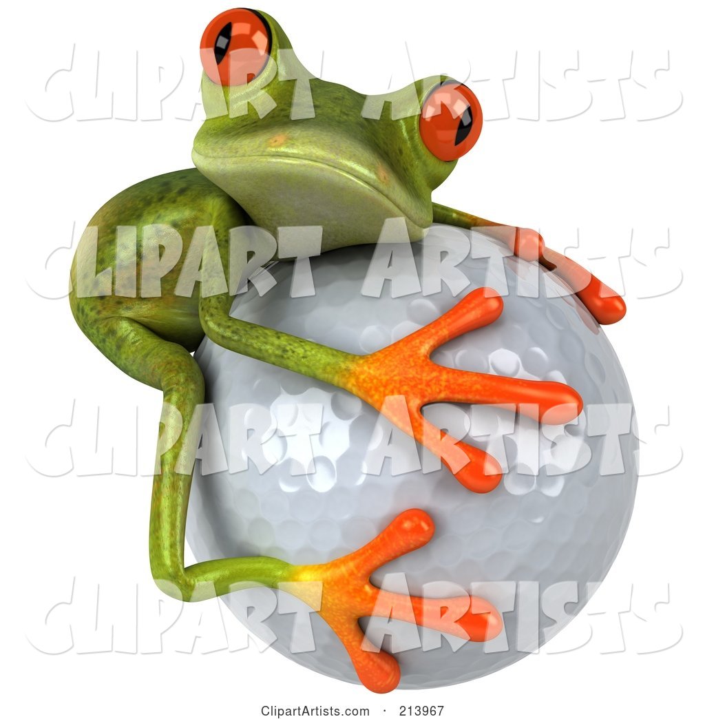 Springer Frog Hugging a Golf Ball