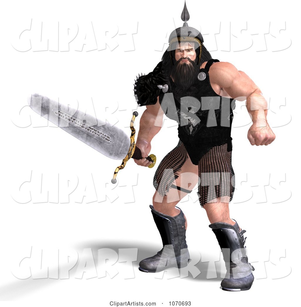 Strong Medieval Warrior Man with a Sword 3