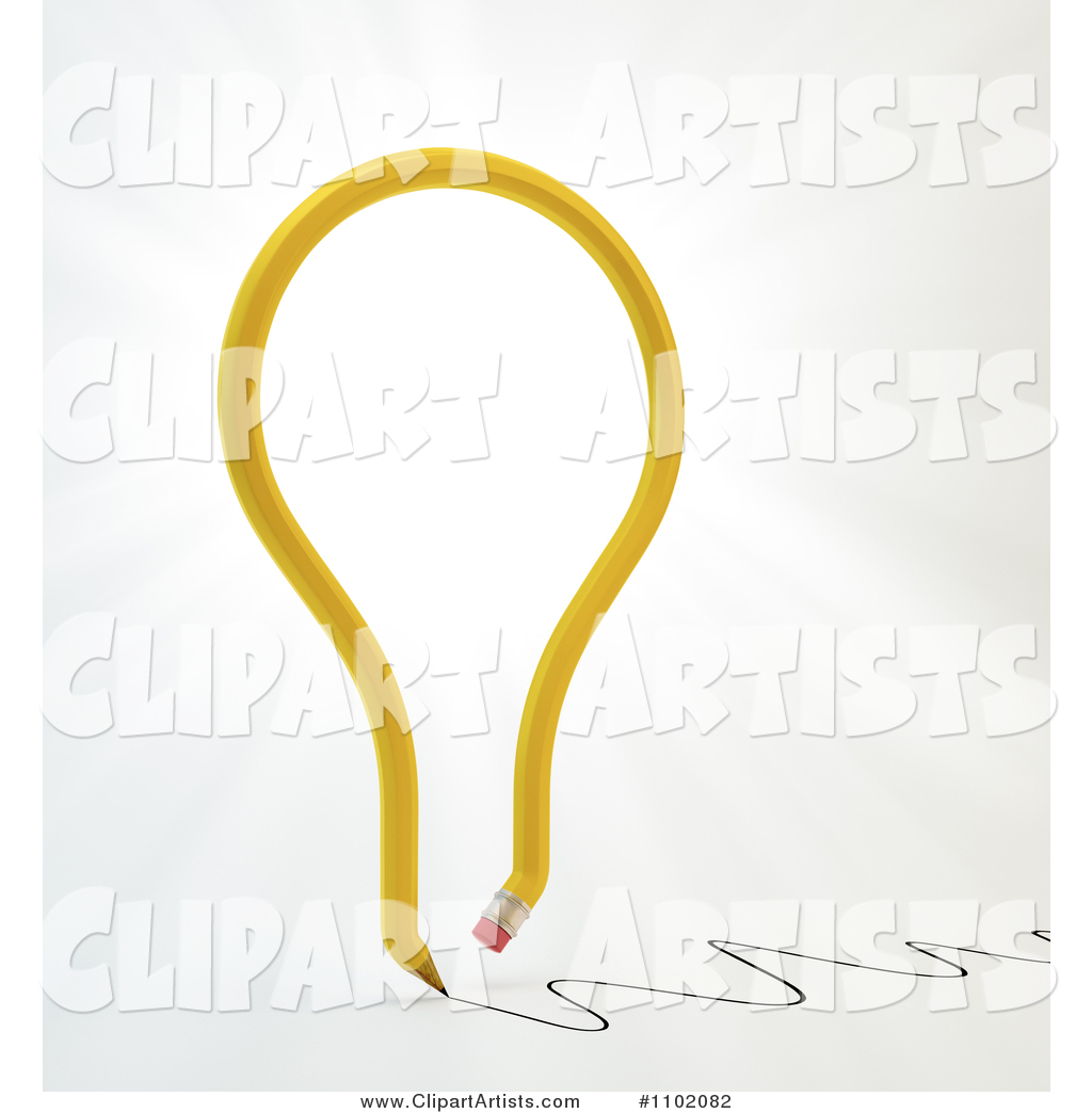 Yellow Light Bulb Creative Pencil Writing