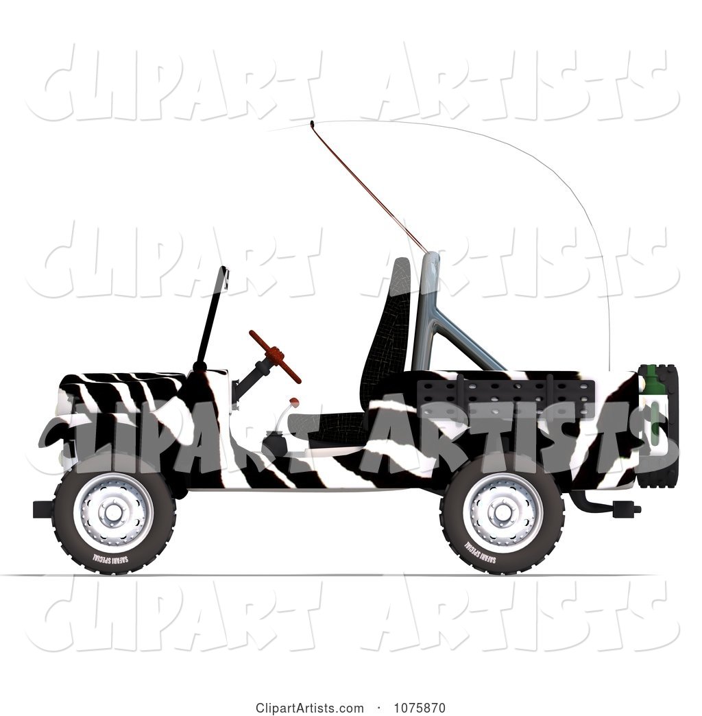 Zebra Jeep Wrangler Convertible SUV