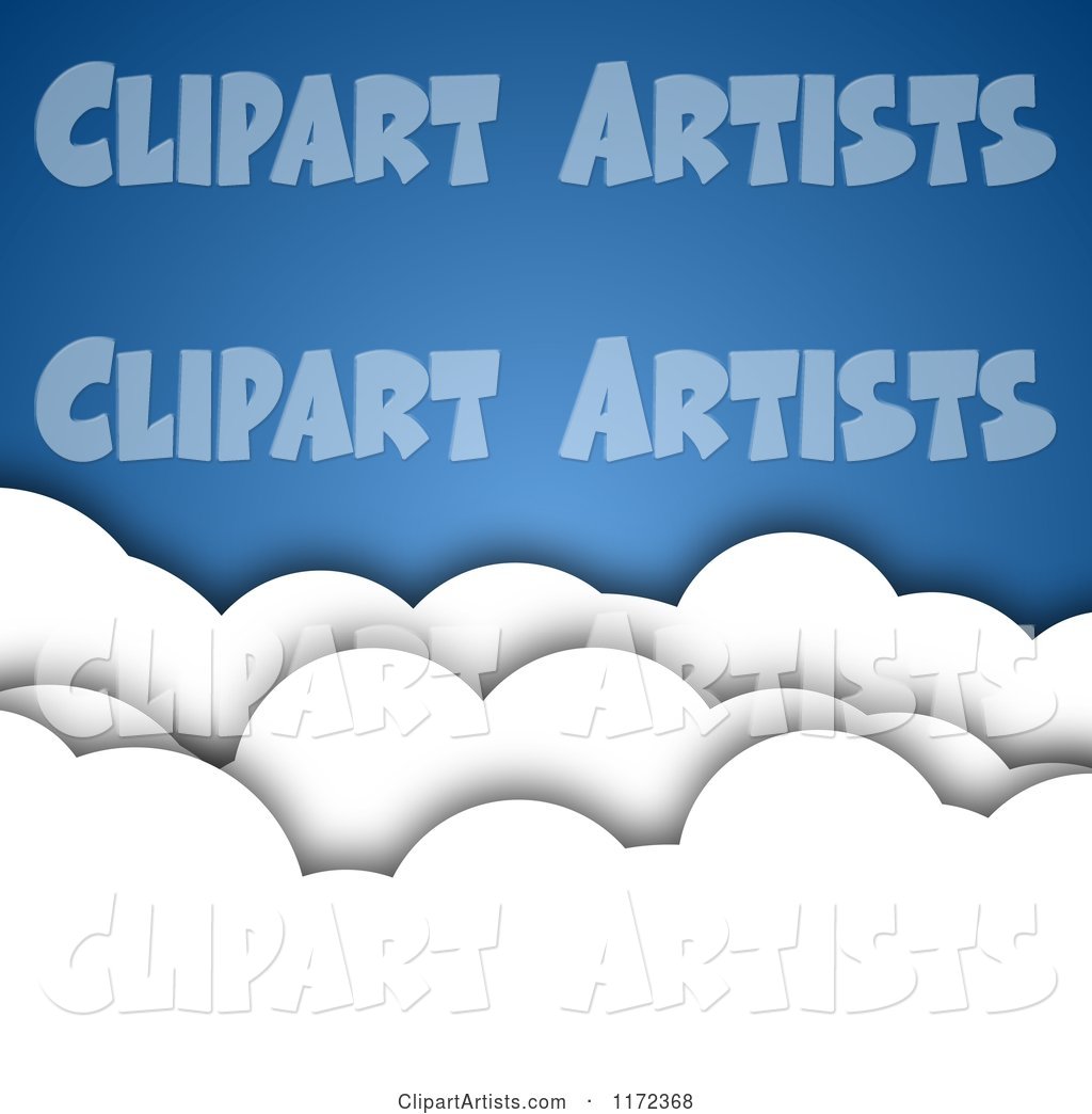 Background of Puffy Clouds over Blue