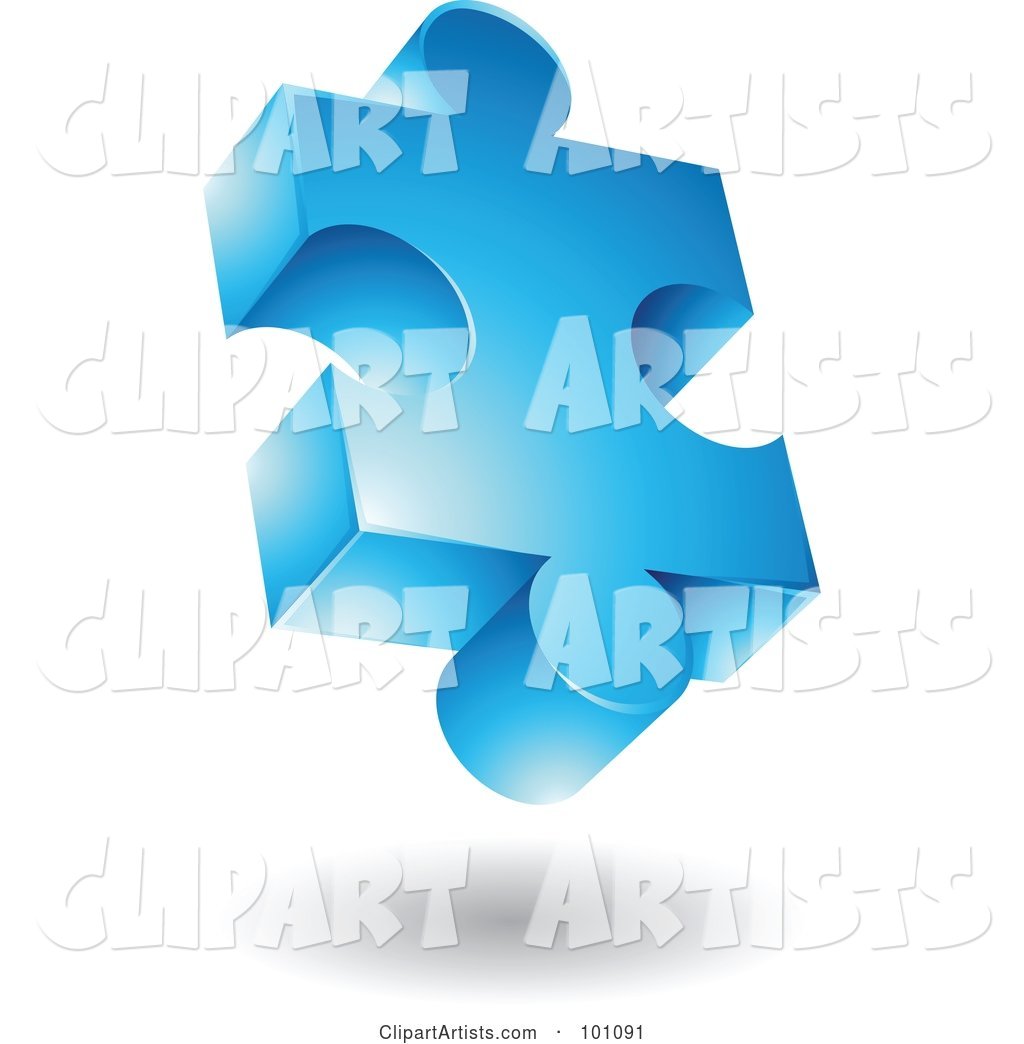 Blue Puzzle Piece Logo Icon