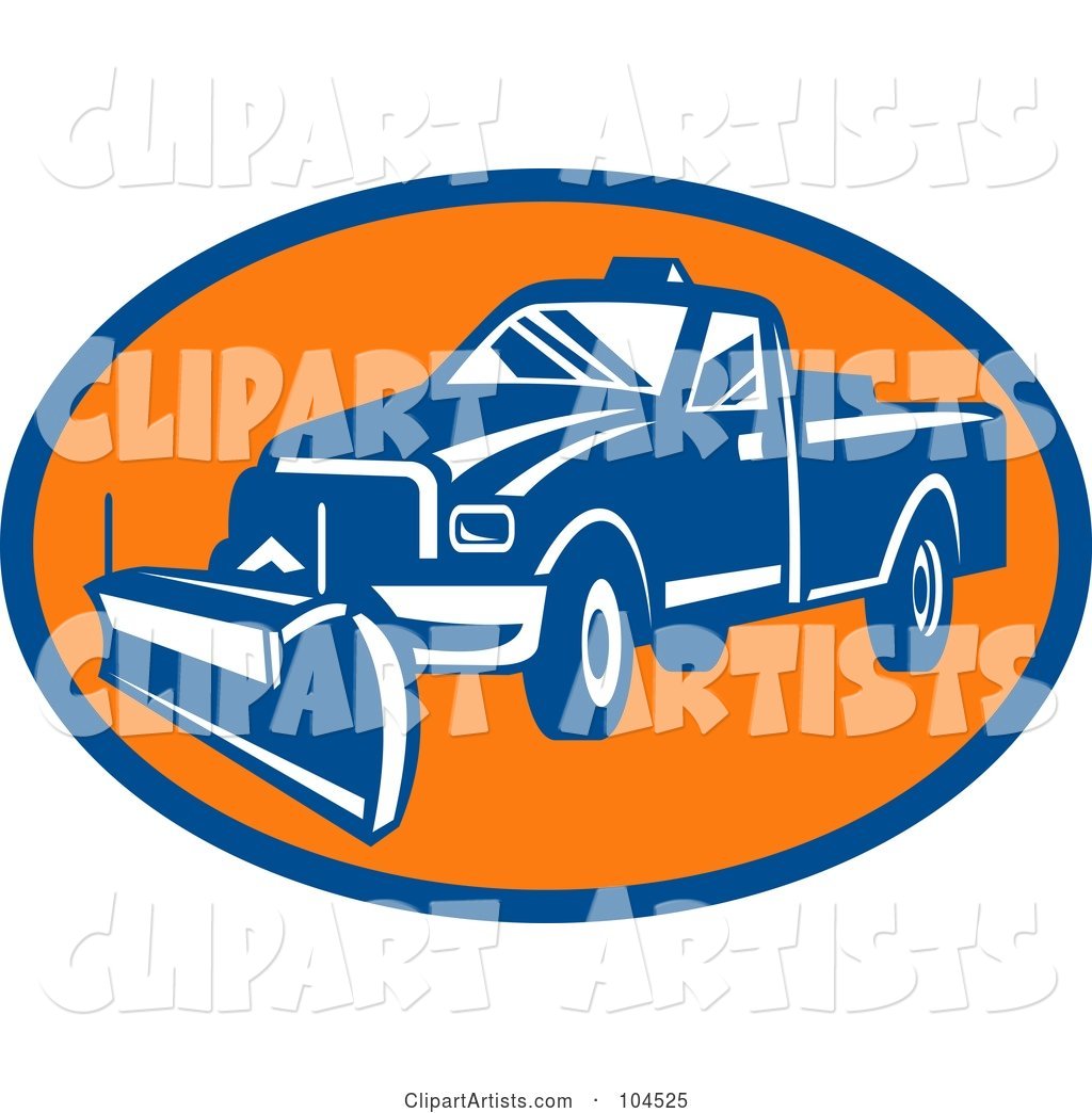 Blue and Orange Snow Plow Logo