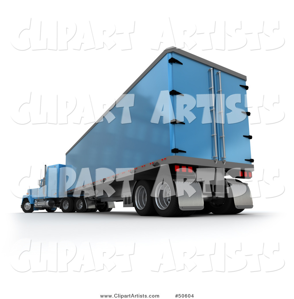 Blue Big Rig Truck - Angle 2