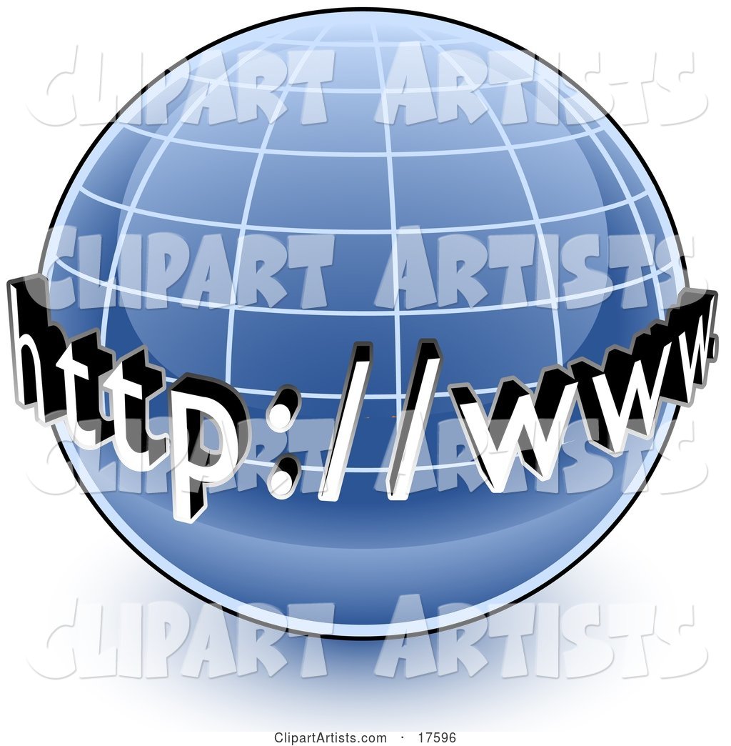 Blue Globe with a Graph and URL for the World Wide Web.