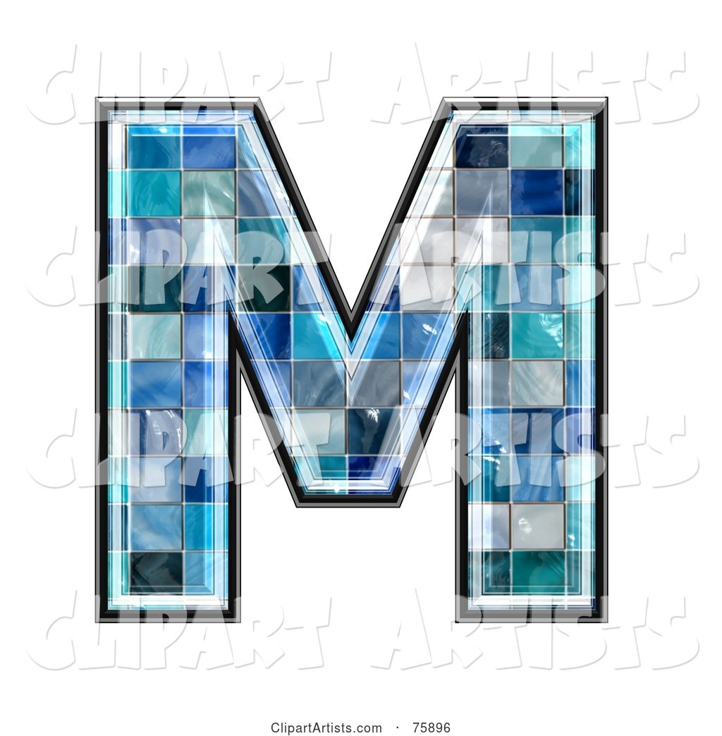 Blue Tile Symbol; Capital Letter M