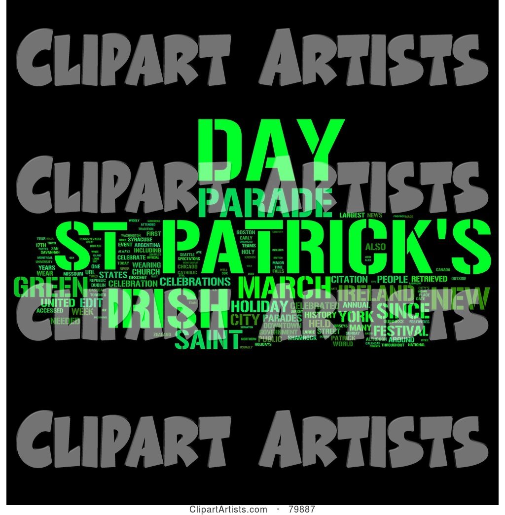 Collage of Words; St Patrick's Day - Version 3