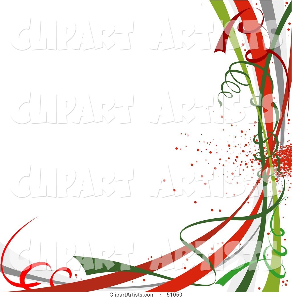 Colorful New Year or Christmas Ribbons on White