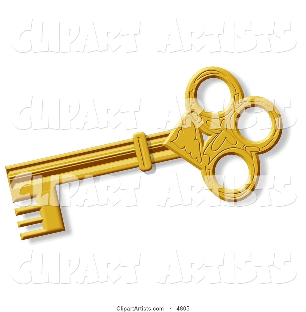 Decorative Ancient Gold Skeleton Key