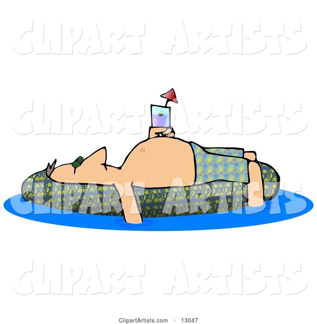 Drunk Man Passed out or Sun Bathing on a Pool Float