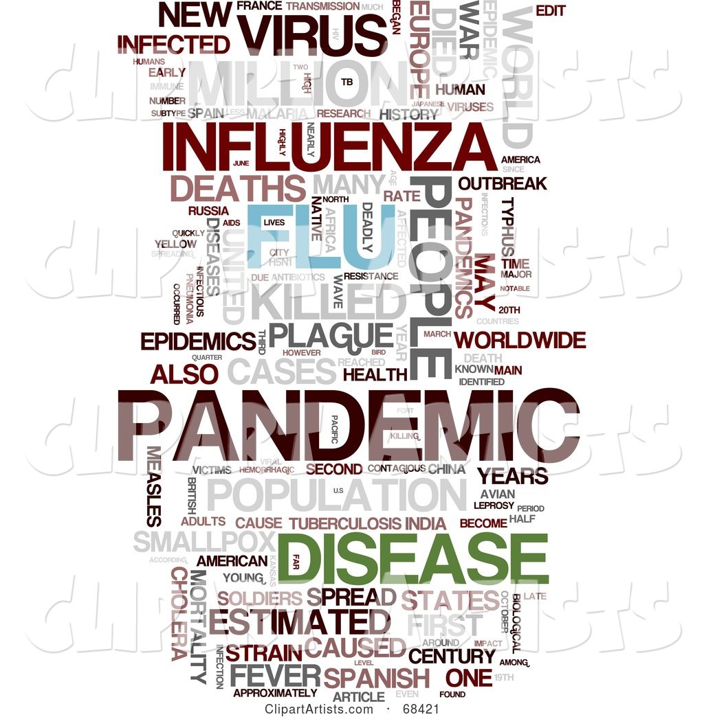 Flu Pandemic Word Collage - Version 1