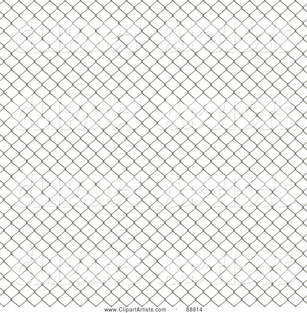 Seamless Chain Link Fence Background over White
