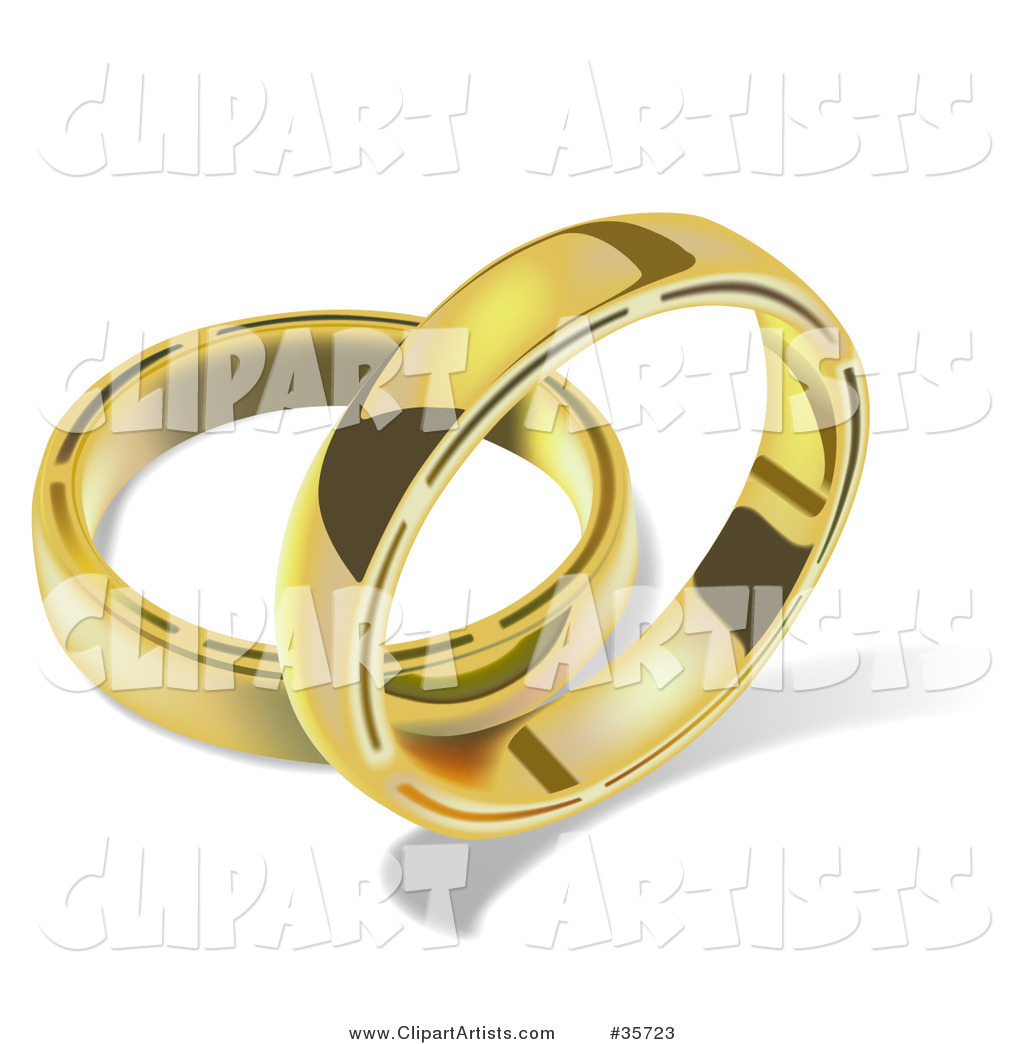 Two Golden Wedding Bands, One Standing Upright