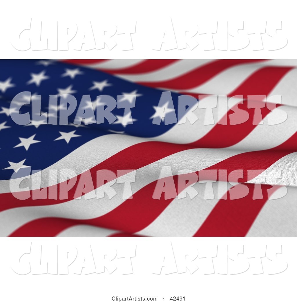 Wavy Textured American Flag with Stars and Stripes