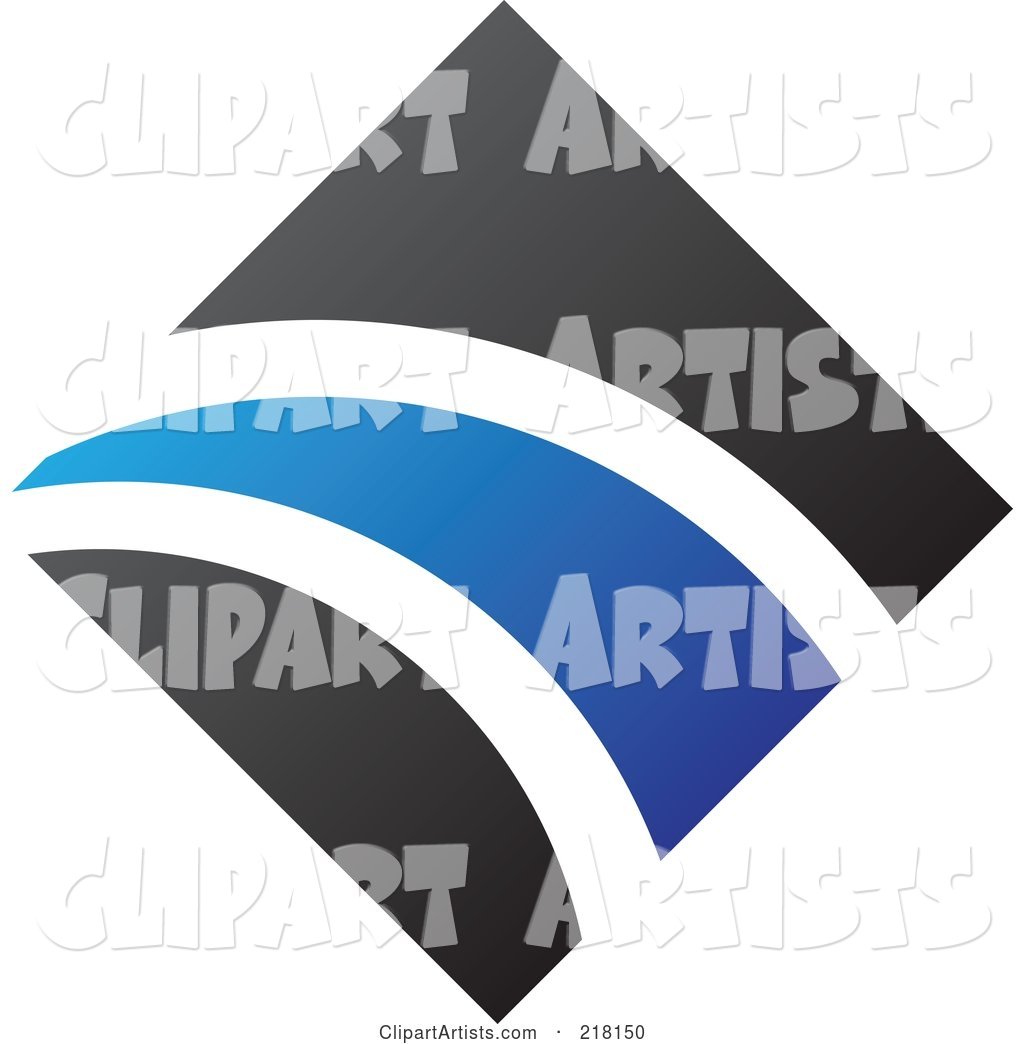 Abstract Blue and Black Diamond and Path Logo Icon - 1