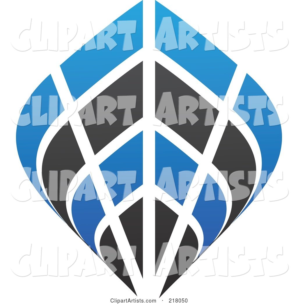 Abstract Blue and Black Ship Logo Icon