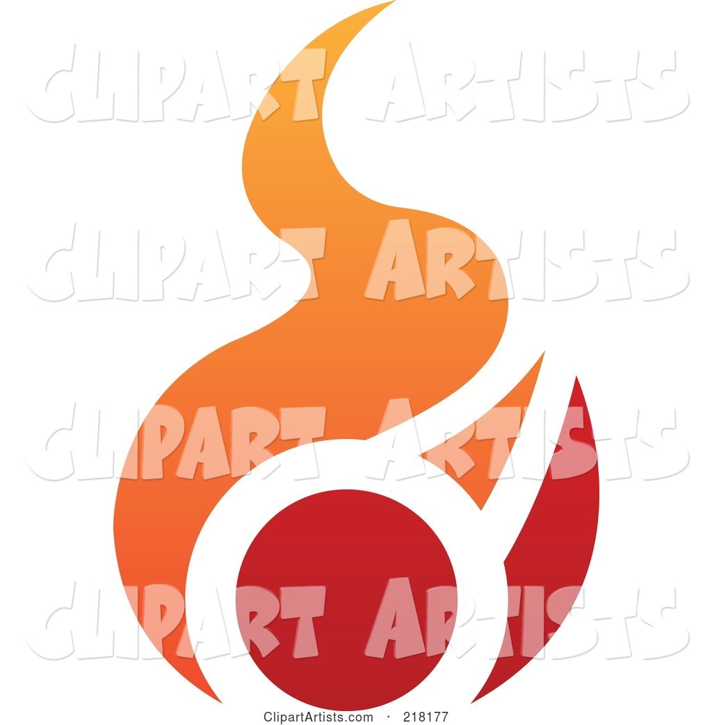 Abstract Red and Orange Fire Logo Icon - 2