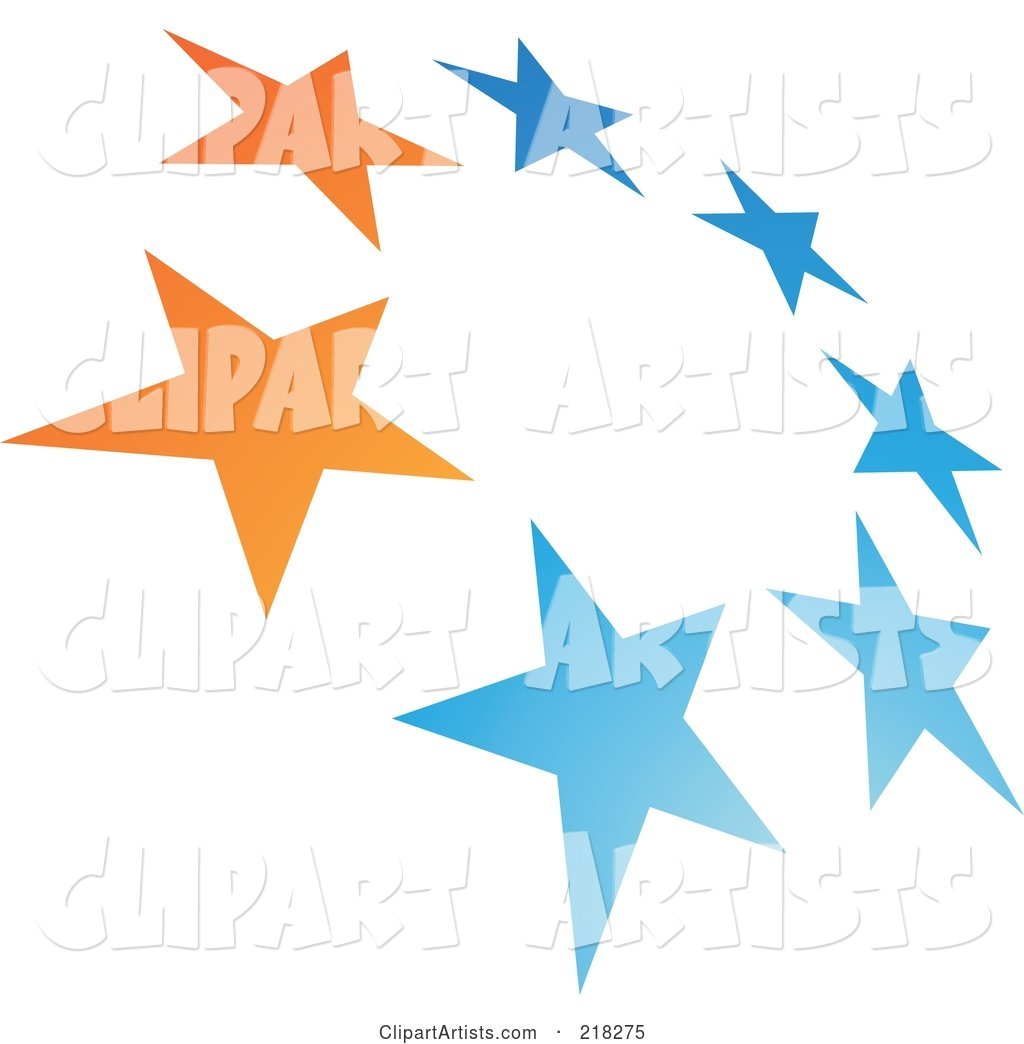 Abstract Tilted Circle of Stars Logo Icon