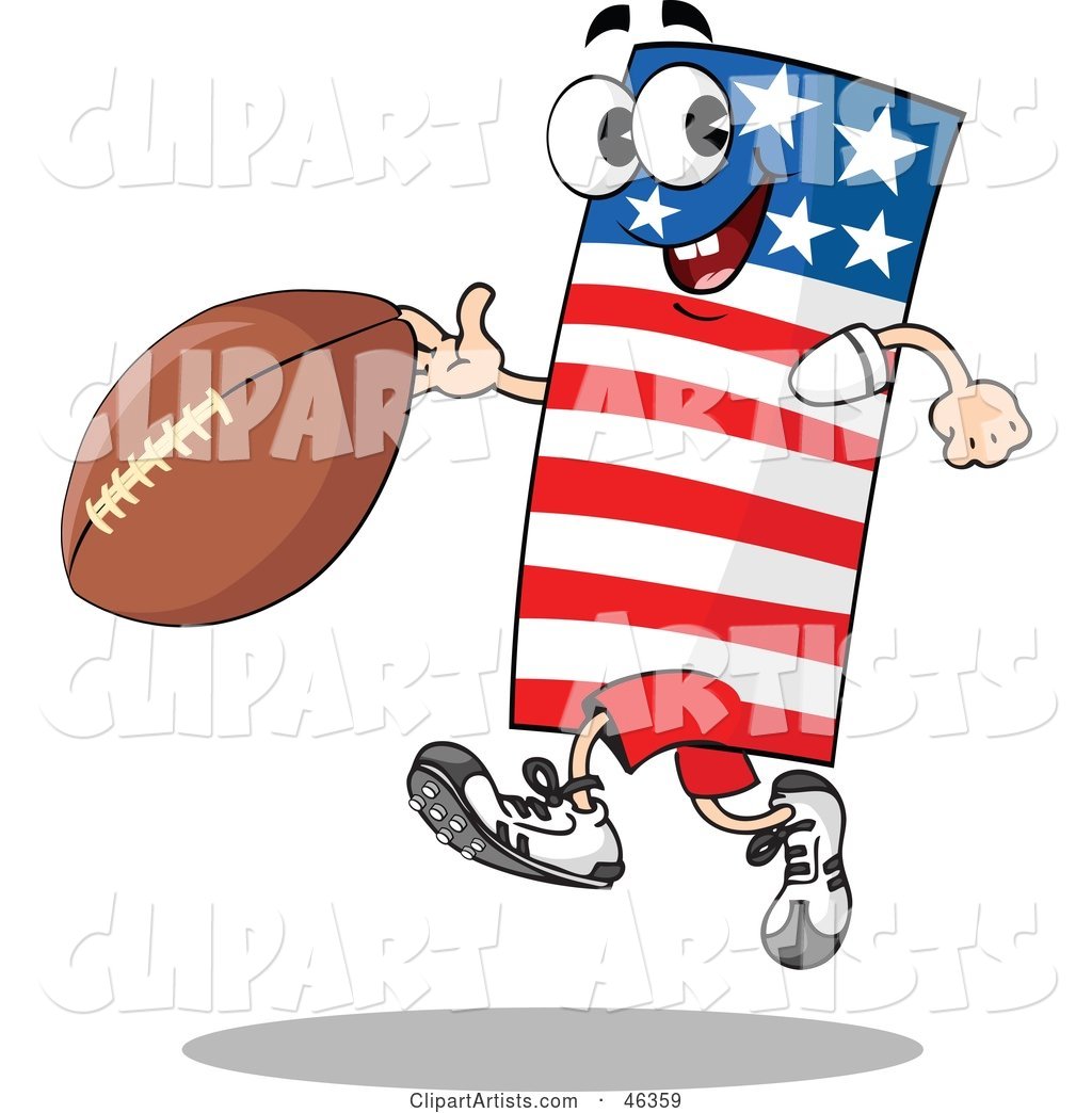 American Flag Playing Football