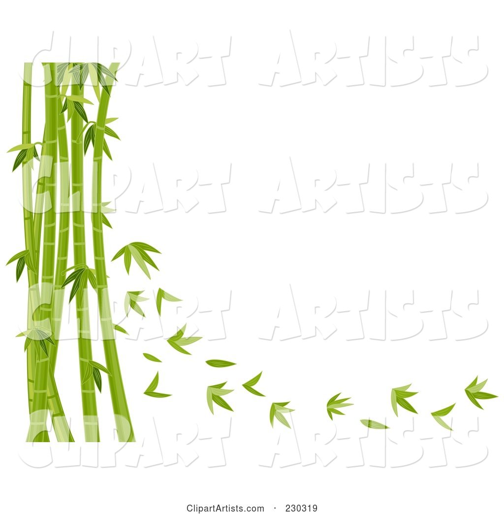Bamboo Stalks and Leaves Background