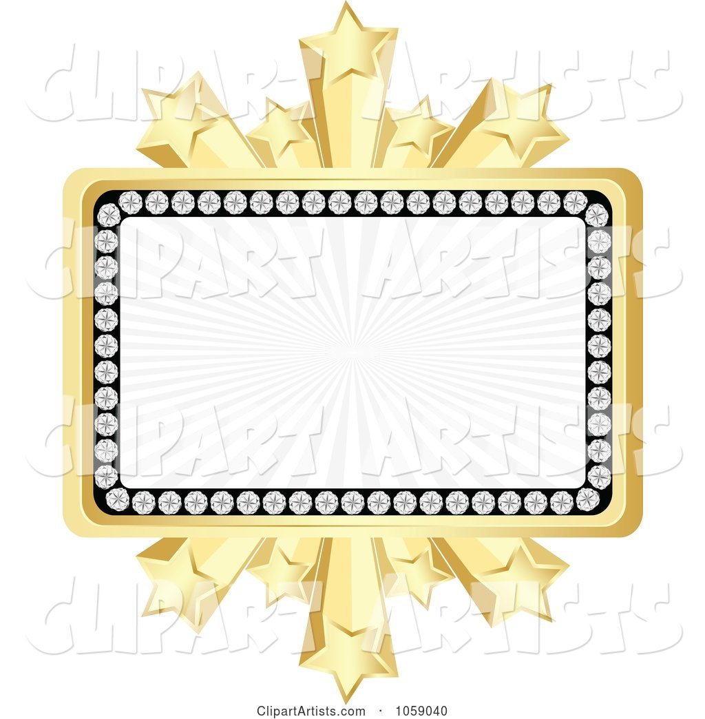 Banner Bordered in Diamonds and Gold Stars