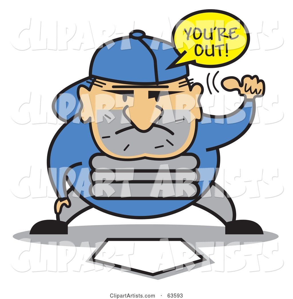 Royalty-Free (RF) Clipart Illustration of a Baseball Umpire Signaling An  Out by Andy Nortnik #63593