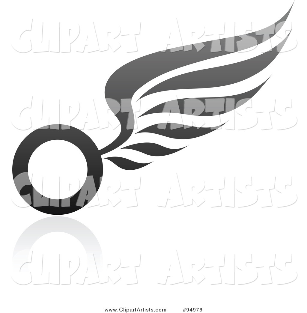 Black and Gray Wing Logo Design or App Icon - 1