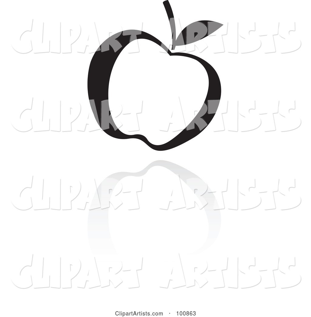 Black and White Apple Icon