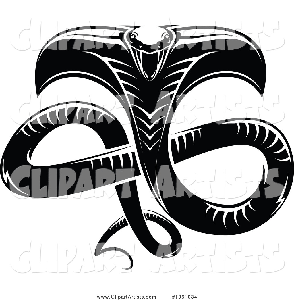 Black and White Attacking Viper Logo - 1