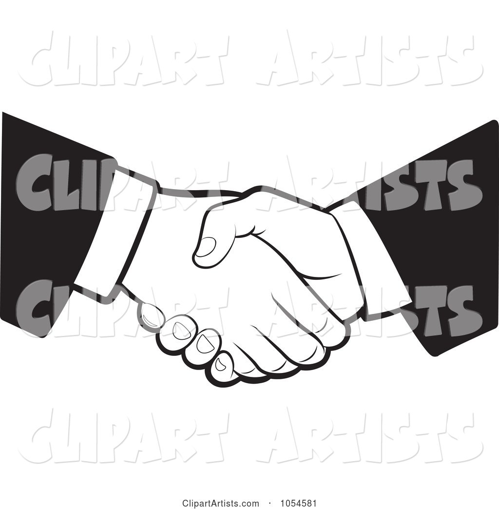 Black and White Business Handshake
