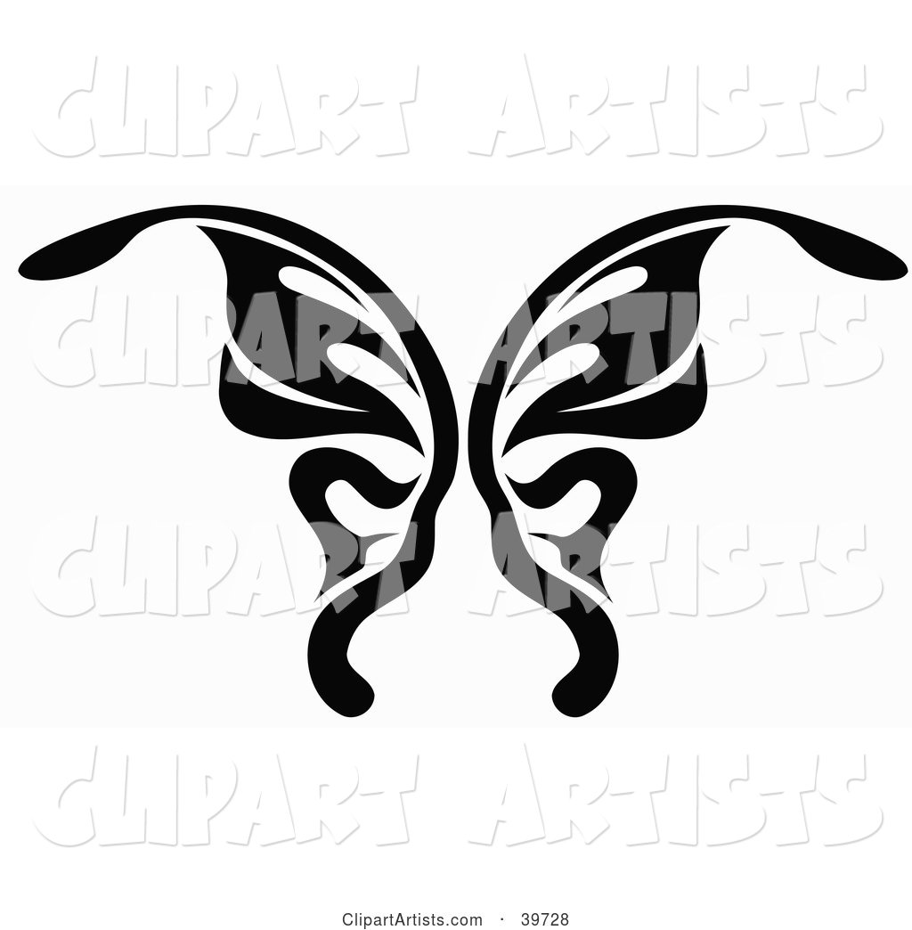 Black and White Butterfly Tattoo Design