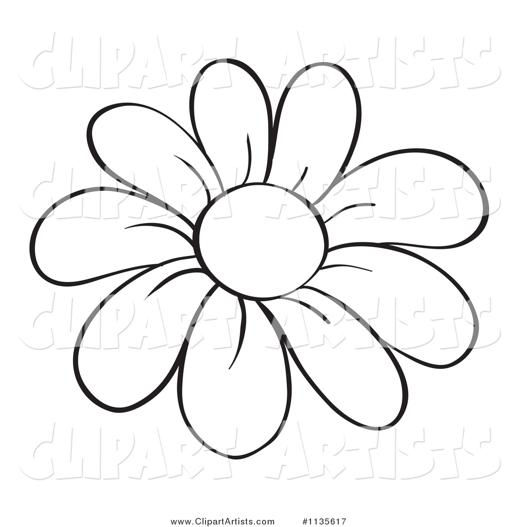 Black And White Flower Clipart by Graphics RF (colematt)
