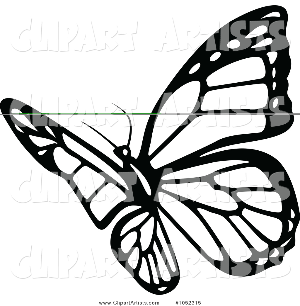 Black and White Flying Butterfly Logo - 8