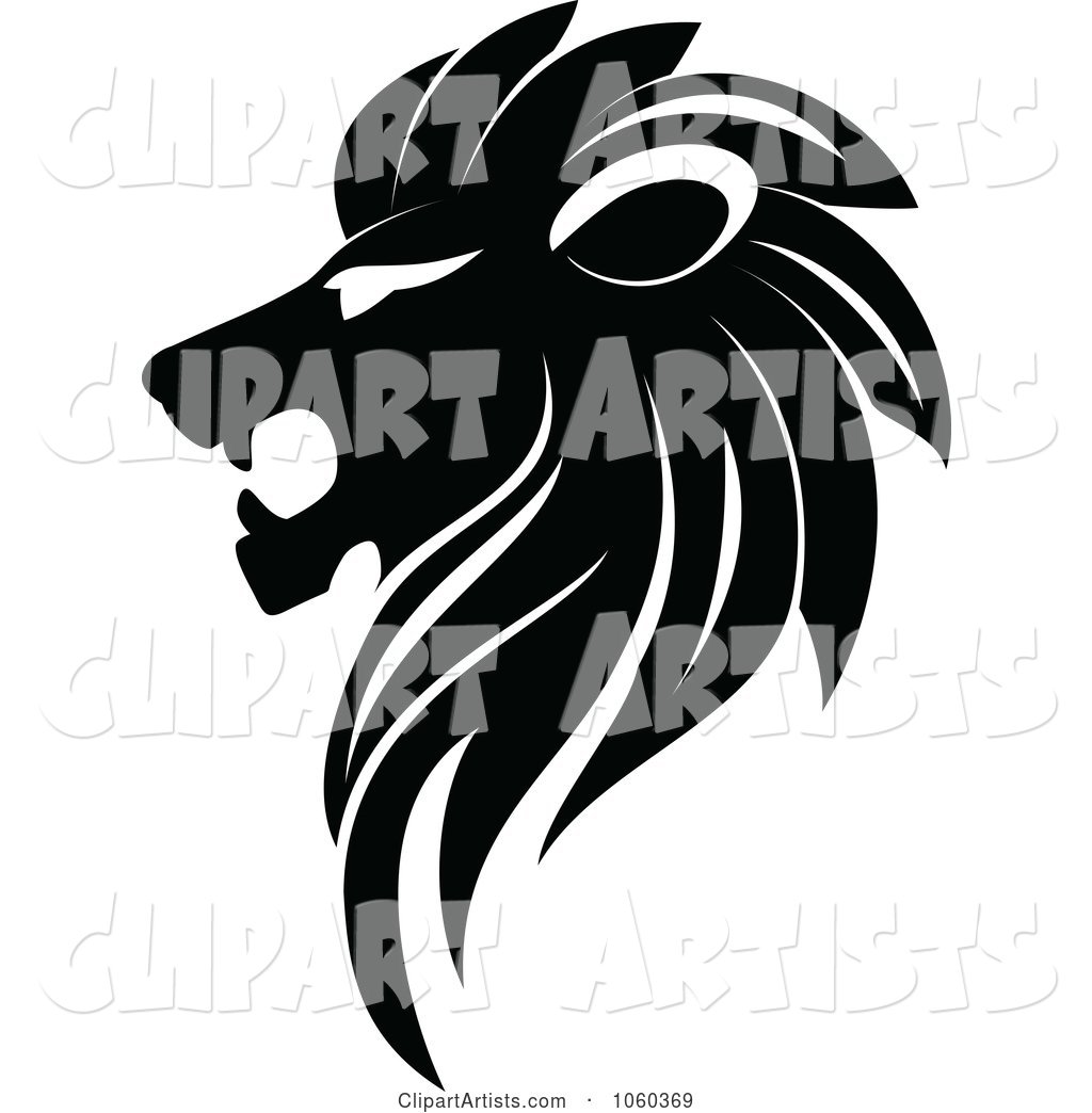 Black and White Lion Logo - 2