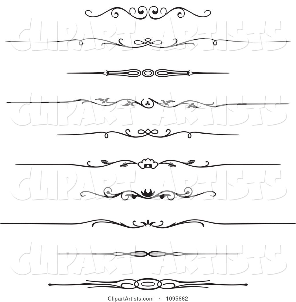 Black and White Rule Border Design Elements 1